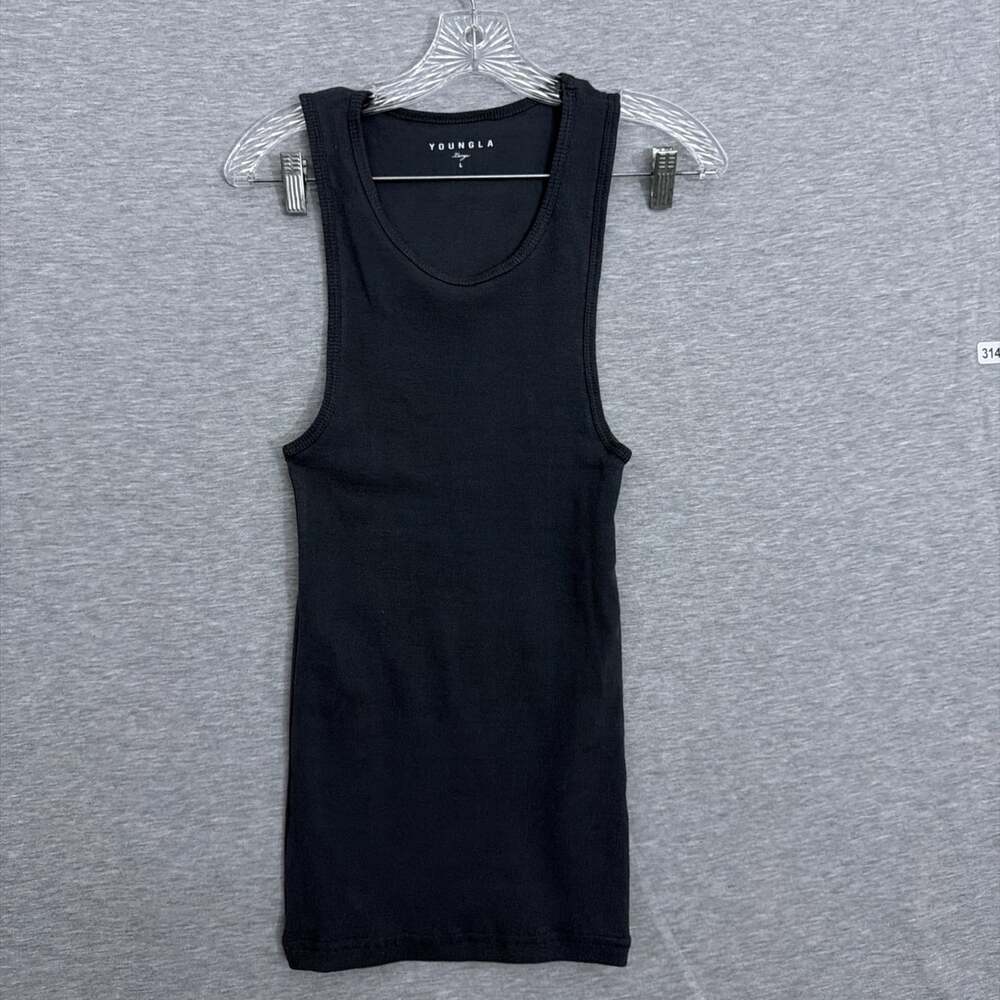 YoungLA Mens Large Gray Ribbed Tank Top Muscle Shirt Model 349 Gym Wife Lovers
